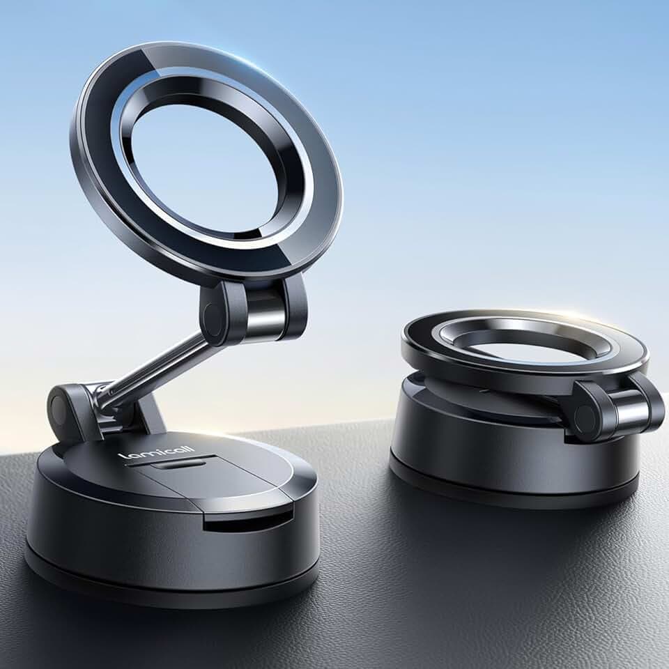 Lamicall for Magsafe Car Mount [70LBS Powerful Suction] Magnetic Phone Holder for Car, 360° Rotation Suction Cup Phone Mount Dashboard & Windshield for Truck fit iPhone 16 Pro Max Plus 15 14 13 12