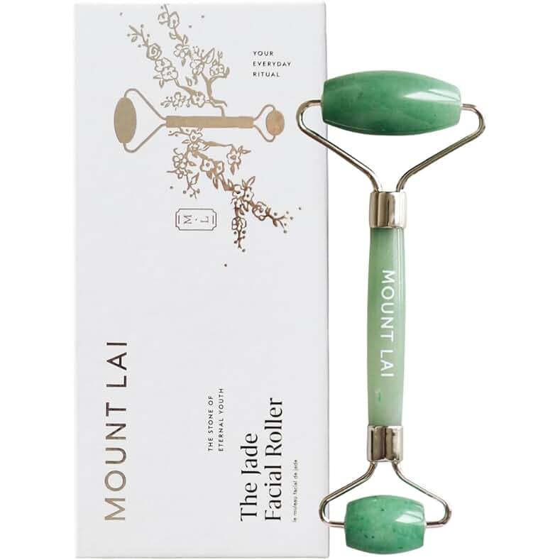 Mount Lai De-Puffing Jade Facial Roller – The Stone of Eternal Youth, Authentic Jade Face Roller for Sculpting, Soothing & Glowing Skin, Ultimate Facial Massager Tool for Self-Care Ritual