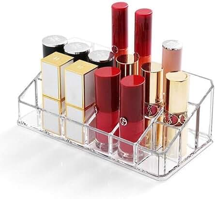 Weiai Lipstick Holder 18 Spaces Lipgloss Organizer, 3 Rows - Multi Level, Makeup Holder & Cosmetics Storage Display