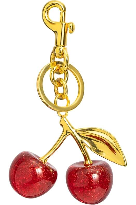 Cherry Keychains Bag Charms Purse for Women, Car Key Chains Women Cute Gifts for Birthday Mothers Christmas Valentine