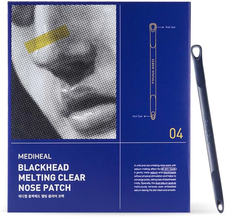 Mediheal Blackhead Melting Clear Nose Patch (4 pack), 3 Step Pore Melting and Soothing Sheets, Blackhead Remover Tool Included