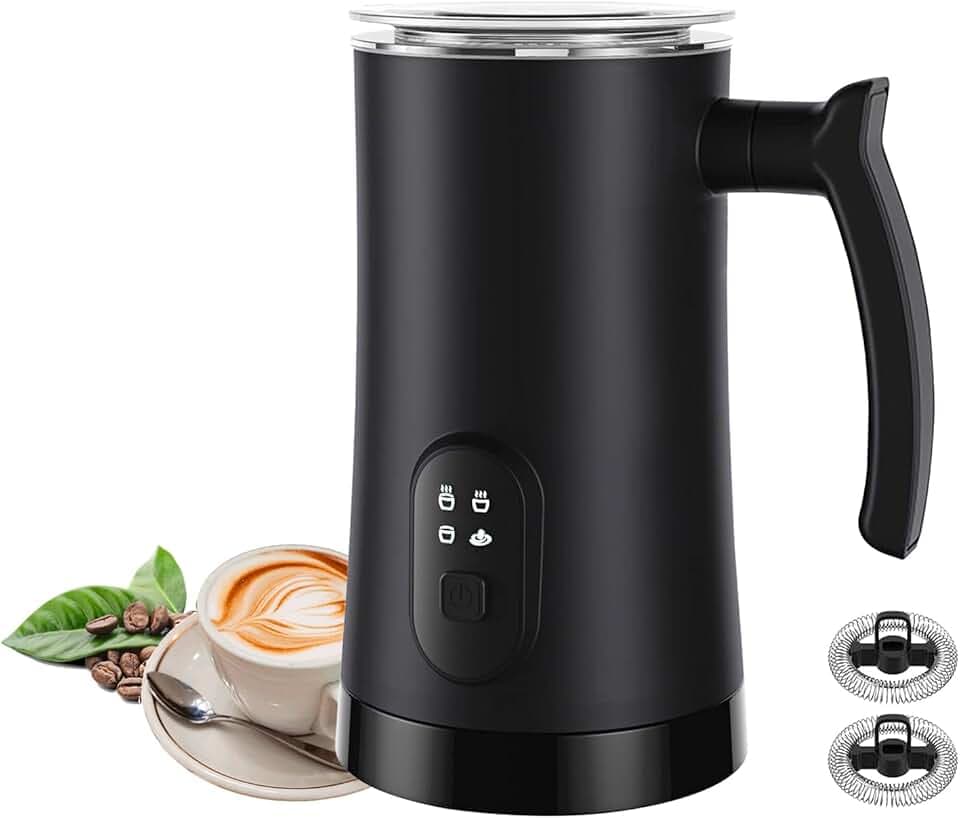 Milk Frother, 4 in 1 Electric Milk Steamer,11.8oz/350ml Automatic Warm and Cold Foam frother for Coffee, Latte, Macchiato, Cappuccino, Hot Chocolate