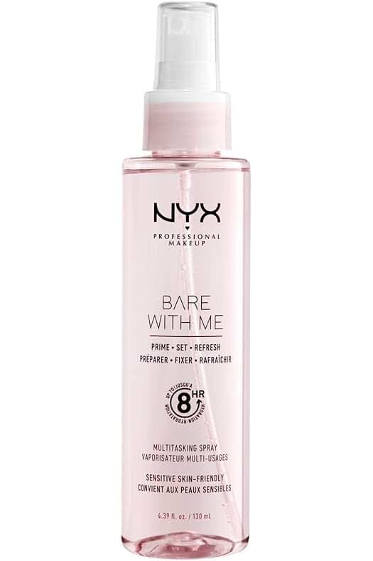 NYX PROFESSIONAL MAKEUP Bare With Me Multitasking Face Primer & Makeup Setting Spray, Hydrating Face Mist for up to 8HR Wear, Long-Lasting, Vegan Formula