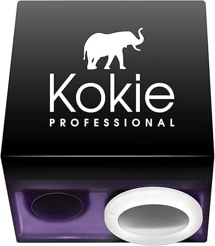 Kokie Makeup Pencil Sharpener for Lip, Eyebrow, and Eyeliner Pencil, Made in German Stainless Steel Blade, Size-Adjusting Adapter, Cleaning Stick