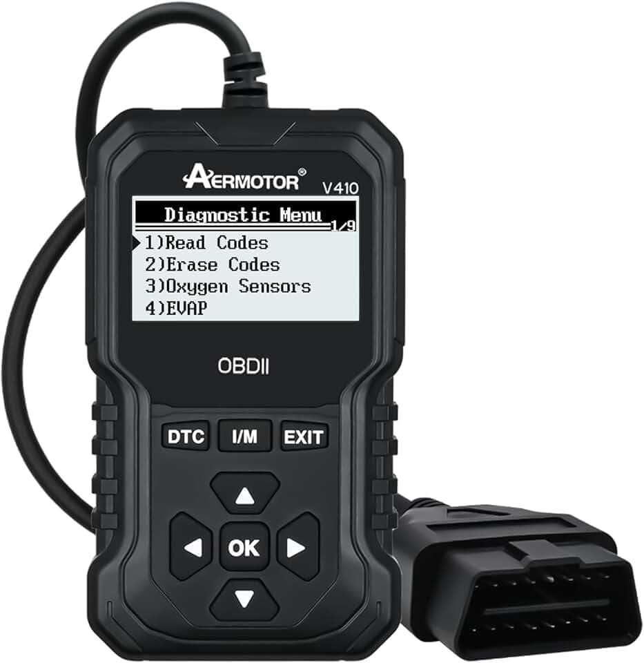 V410 OBD2 Car Scanner Diagnostic Tools: Engine Fault Code Reader Scan Tool with Live Data/Freeze Frame for All OBDII Cars After 1996,Black