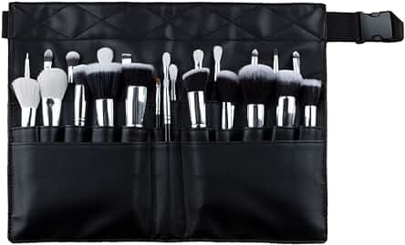 goldwheat Makeup Brush Belt Professional 26 Pockets With Artist Strap, Portable Foldable Cosmetic Pouch For Women