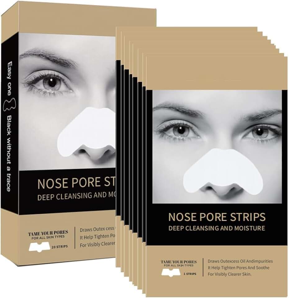 Blackhead Remover Nose Pore Strips - Deep Cleansing and Moisture Clear-Up Strips for Blackheads, for Women & Men (20 PCS)