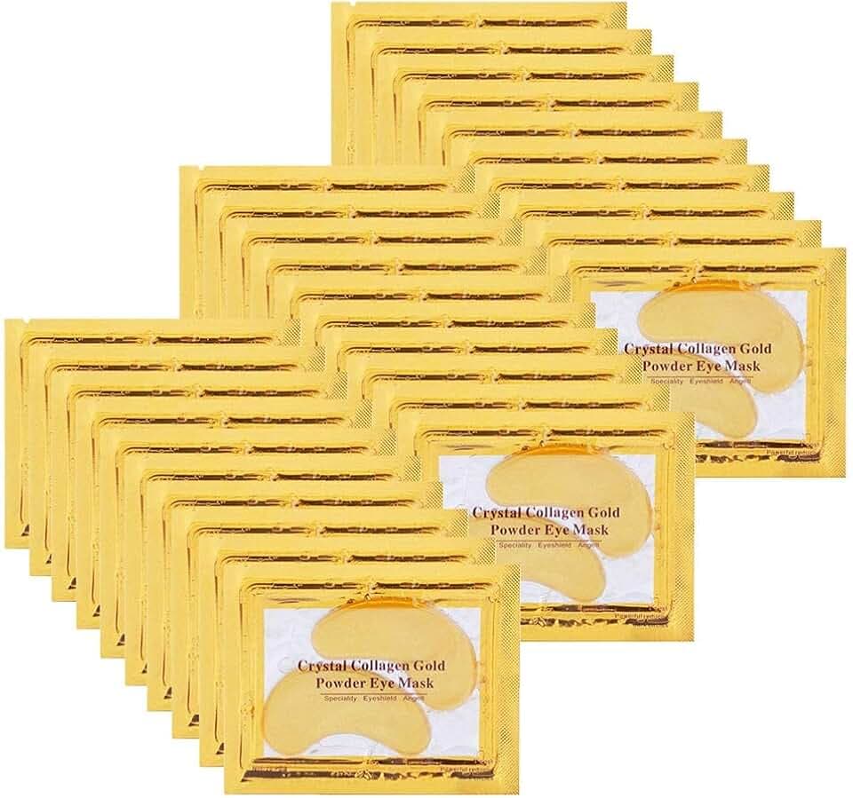 30 Pairs Under Eye Collagen Patches, Gold Moisturizing Under Eye Mask, Under Eye Gel Pads for dark circles and puffiness