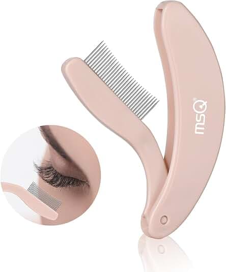 Eyelash Comb MSQ Eyelash Separator Tool Eyelash Comb Separator Folding Eyelash Brush Separator Lash Comb for Eyelash Makeup Brush (khaki)