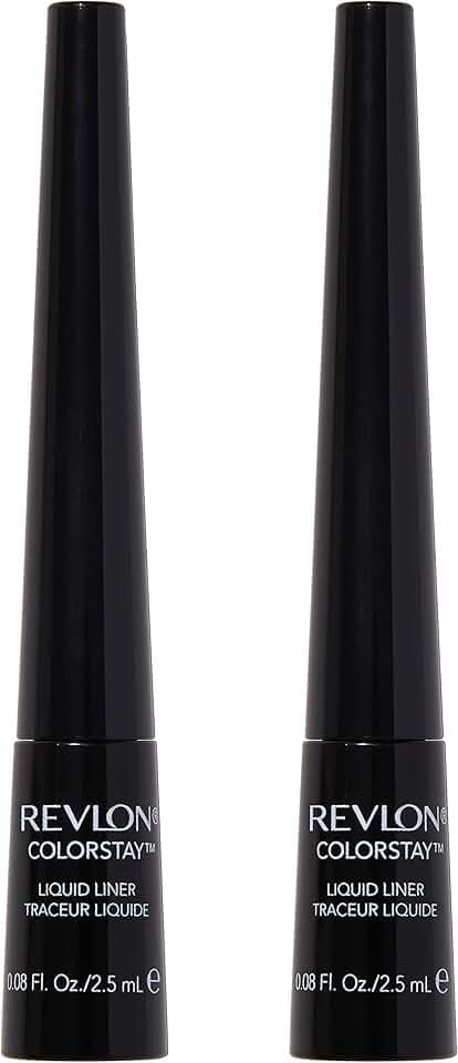 Revlon Liquid Eyeliner, ColorStay Eye Makeup, Smudgeproof, Longwearing with Ultra-Fine Tip, 251 Blackest Black (Pack of 2)