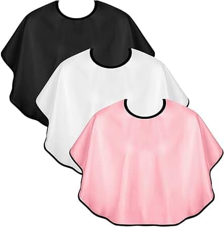 3 Pcs Makeup Capes for Clients Beauty Salon Bibs Shorty Smock for Clients Lightweight Comb-out Beard Apron Hair Dye Capes Hair Salon Shorty Cape for Makeup Artist