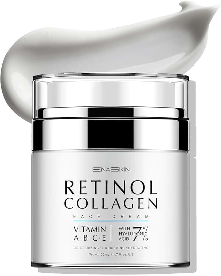 Retinol Anti Aging Face Moisturizer: Wrinkle Cream for Women, Collagen Day Night Repair Cream - Firming, Tightening & Lifting Neck Sagging Skin, 7% Hyaluronic Acid for Max Hydration, 1.7 Oz