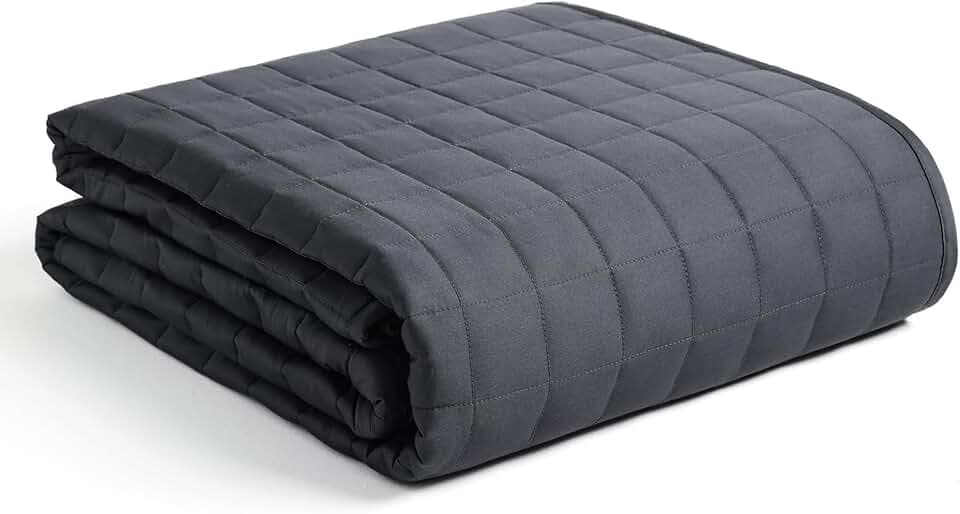 YnM 15lbs Weighted Blanket for Adults, Breathable Heavy Bed Throw Blanket with Cooling Glass Beads for All Season Use, Ideal for ~140lbs (48x72 Inches, Twin/Full, Dark Grey)