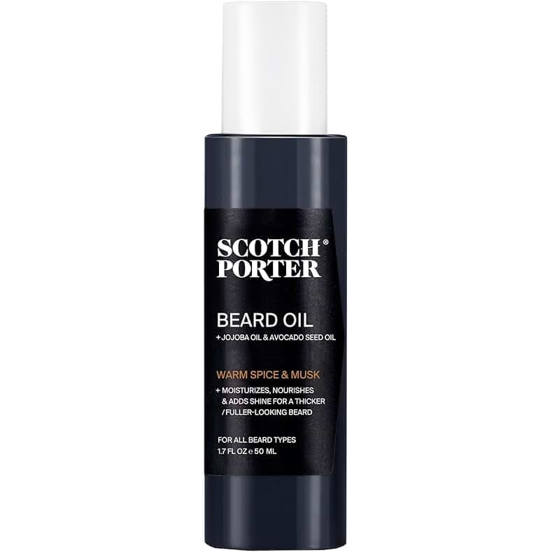 Scotch Porter Smoothing Beard Oil – Nourishing Oil Seals in Moisture & Smooths Flyaways for a Frizz-Free, Fuller/Healthier-Looking Beard with All-Day Shine – Original Scent, 1.7 oz. Bottle
