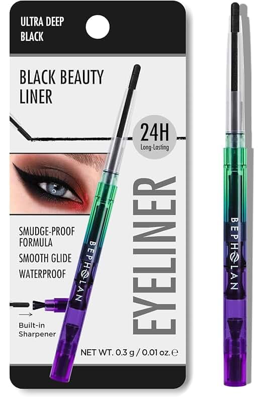 BEPHOLAN Black Eyeliner Pencils,Waterproof Gel Eyeliner Pencil Black Waterline Eye Liner Pen for Women Waterproof Smudge Proof Long-lasting (BLACK)