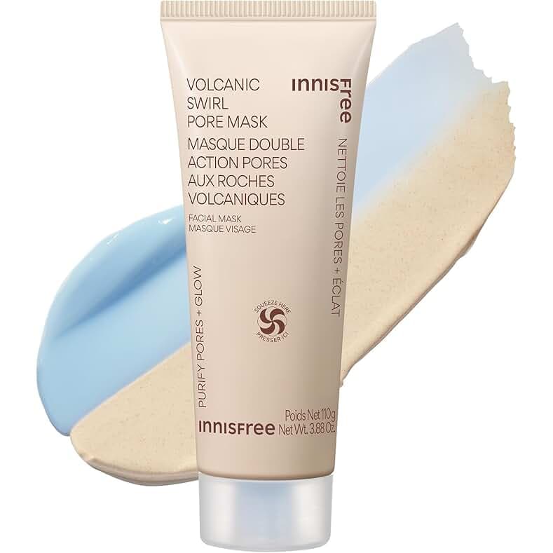 Innisfree Super Volcanic Clay Mask, Premium Korean Skincare with AHA and Natural Clusters for Deep Pore Detox, Gentle Exfoliation, Oil Control