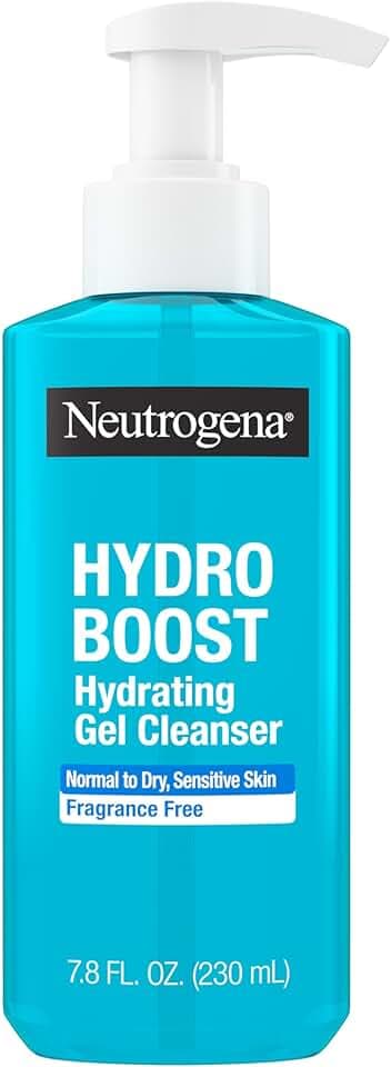 Neutrogena Hydro Boost Face Wash, Fragrance Free, Hydrating Facial Cleanser with Hyaluronic Acid, Daily Foaming Face Wash & Makeup Remover, Hypoallergenic Gel Cleanser, 7.8 fl. oz