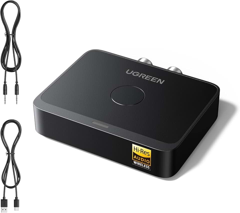 UGREEN Bluetooth 6.0 Receiver with LDAC, Hi-Res Wireless Audio Adapter with Low Latency, for Old Stereo/Speakers/Wired Speakers/Home Audio Music Streaming Stereo System