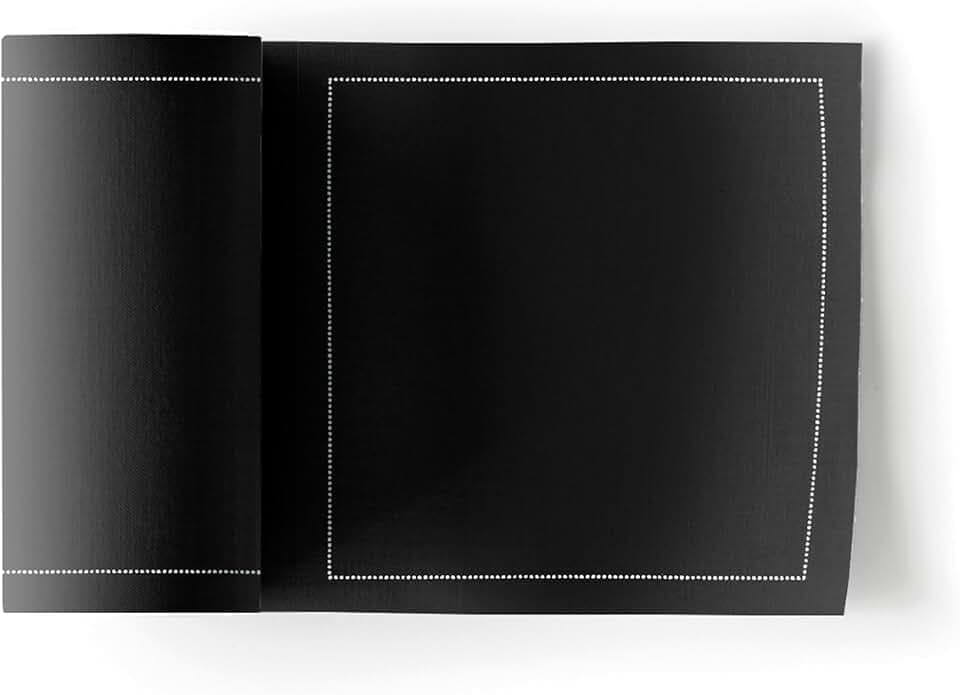 Cotton Cocktail Napkin - 4.3 x 4.3 in - 50 units per roll - Black