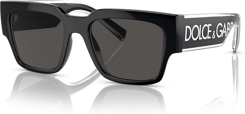 Dolce & Gabbana DG6184-501/87 Sunglasses BLACK w/DARK GREY 52mm