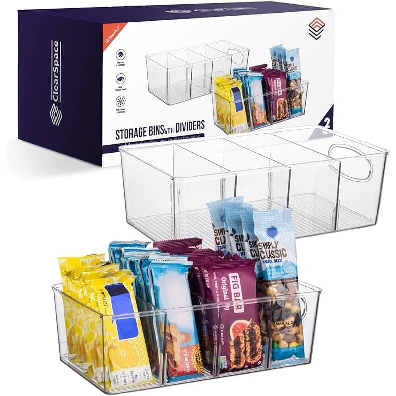 Pantry Organizers and Storage and Cabinet Organizer, 2 Pack - Kitchen Organizers and Storage, Great Fridge or Snack Organizer - Perfect in Refrigerator or Cupboard Shelf
