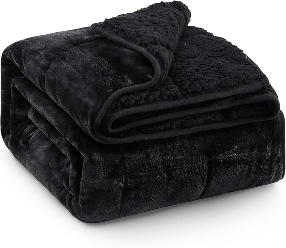 Super Fuzzy Soft Sherpa Fleece Weighted Blanket, 15 lbs Dual Sided Fluffy Heavy Weighted Blankets for Adults - No Bunching with Double Layers of Soft Inner Lining (60"x 80", 15 Pounds)