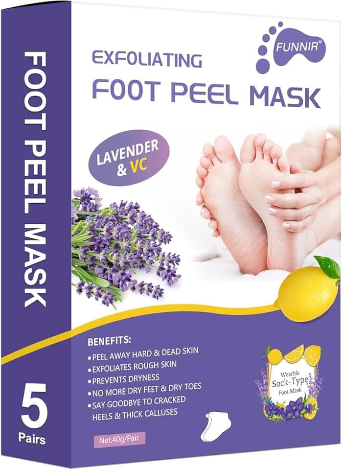 Foot Peeling Mask (5 Pack) Exfoliant for Peeling Off Calluses, Natural Exfoliator for Dry Dead Skin, Callus, Repair Rough Heels Soft Smooth Touch