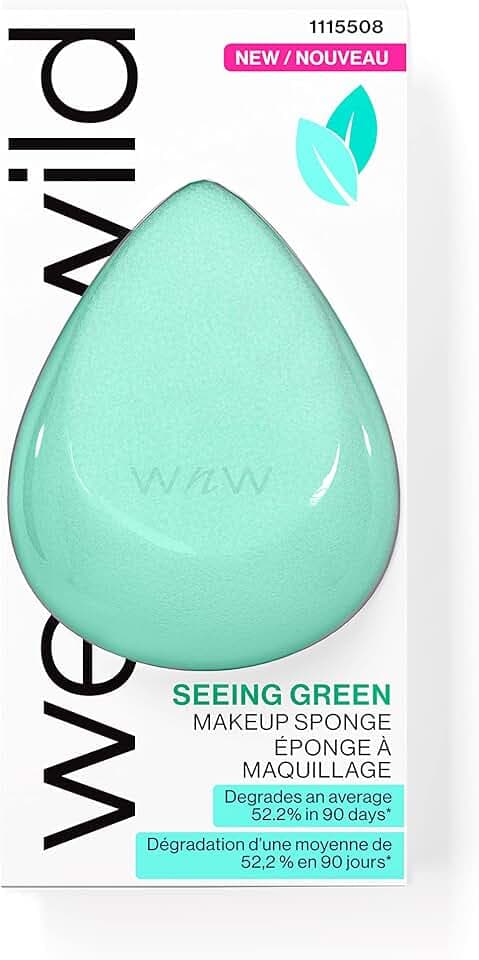 wet n wild Makeup Sponge - Low Product Absorption for Streak-Free Application, Effortless Blending Beauty for a Smooth Professional Looking Finish, Cruelty-Free & Vegan-Seeing Green