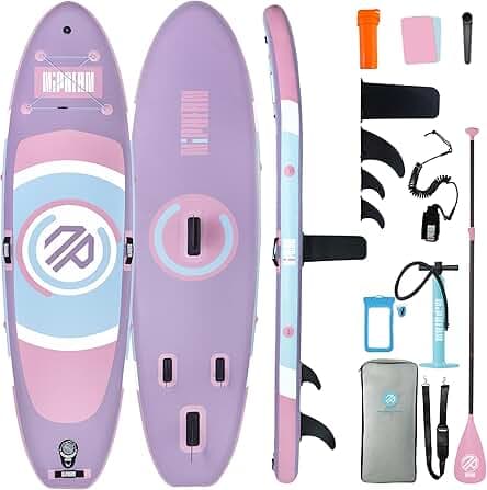 Niphean Inflatable Paddle Board with (Beginner Friendly) StabilTrac Fin and Durable SUP Accessories, 10' Inflatable Stand up Paddle Boards for Adults & Youth, Versatile Yoga Paddle Board, Gift Ideas