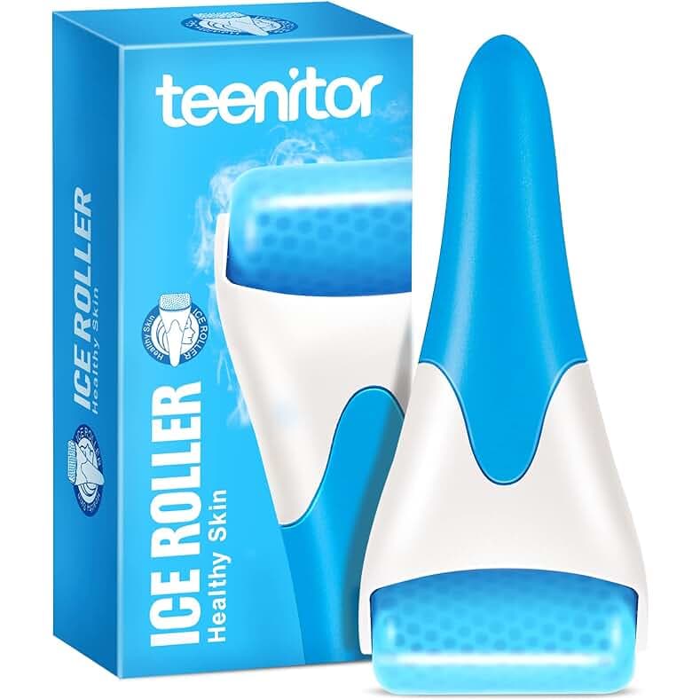 Teenitor Blue Ice Roller for Face, Ice Face Roller, Face Massager Tool, Puffiness Migraine Pain Relief and Minor Injury, Face Roller Skin Care