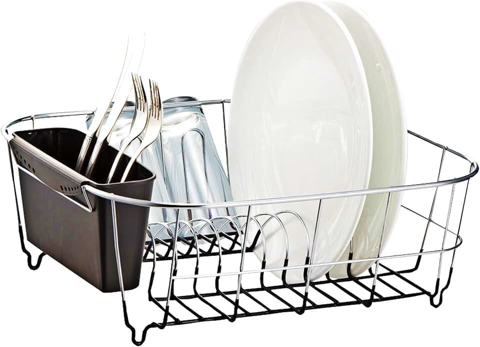 Neat-O Deluxe Chrome-Plated Steel Small Dish Drainers (Black)