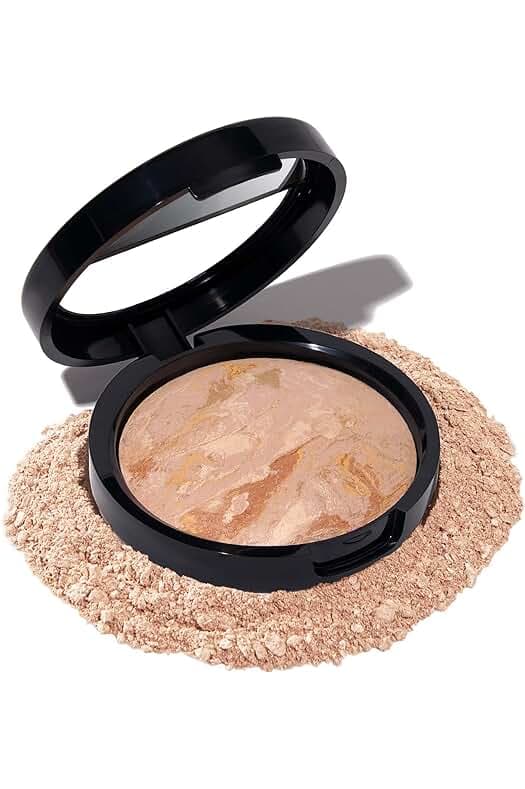 LAURA GELLER NEW YORK Award-Winning Baked Balance-n-Brighten Color Correcting Powder Foundation - Fair - Buildable Light to Medium Coverage - Demi-Matte Natural Finish