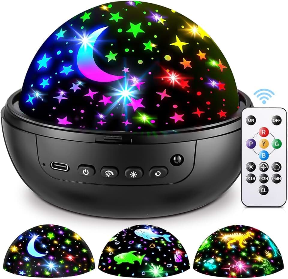 Night Light for Kids, 93 Lighting+3 Films Kids Night Light Projector, Remote+Dimmable Star Projector, 360° Slient Star Lights for Ceiling Projector, Stars for Ceiling Stars,Gifts&Room Decor
