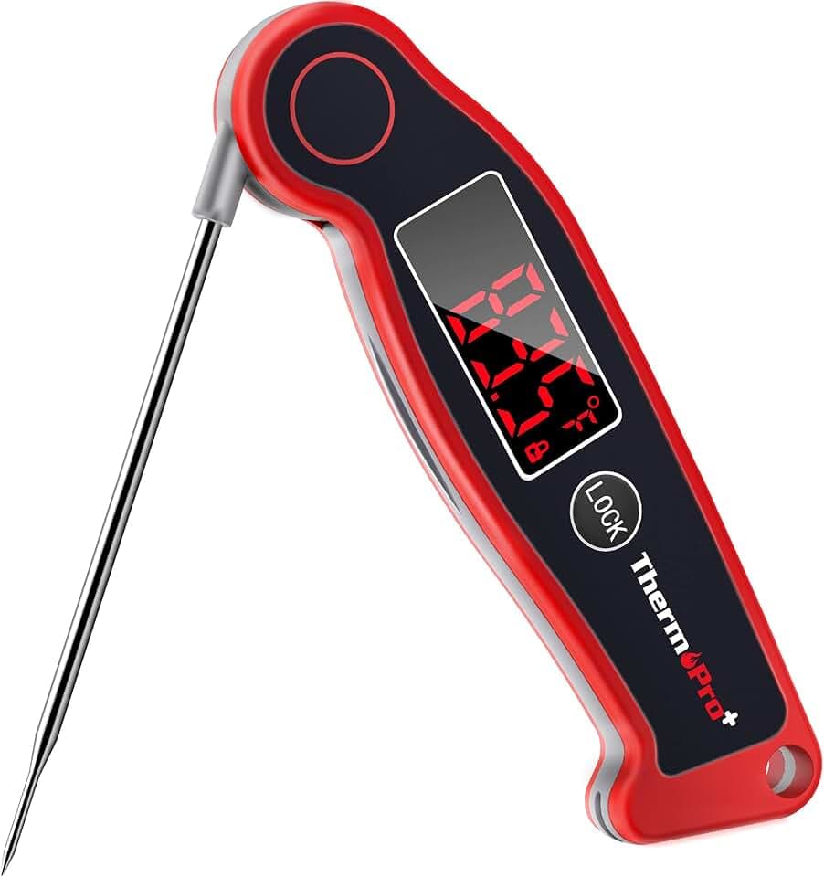 ThermoPro TP19 Waterproof Digital Meat Thermometer for Grilling with Ambidextrous Backlit & Thermocouple Instant Read Kitchen Cooking Food Thermometer for Candy Water Oil BBQ Grill Smoker