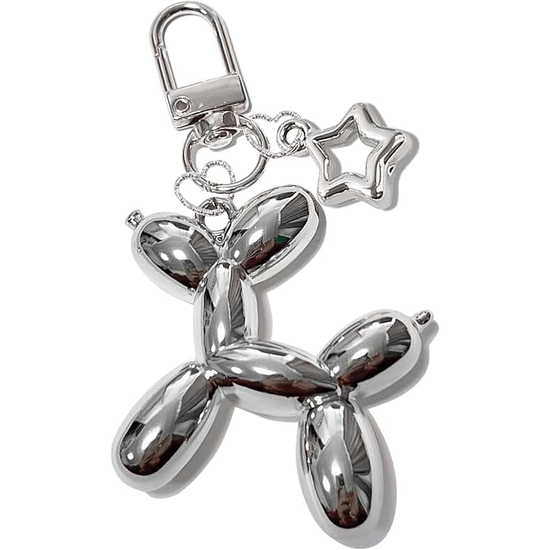 LAEKOU Star Balloon Dog Keychain for Women, Cute Y2K Key Chain Accessories, Aesthetic Charms for Bag Backpack