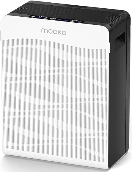 Air Purifier for Home Large Room 2800 Ft², MOOKA Double-Sided Air Purifiers for Home Pets with Washable Filters, PM 2.5 Air Quality Monitor, Air Filter Cleaner for Bedroom, Dorm Room, Office, C300