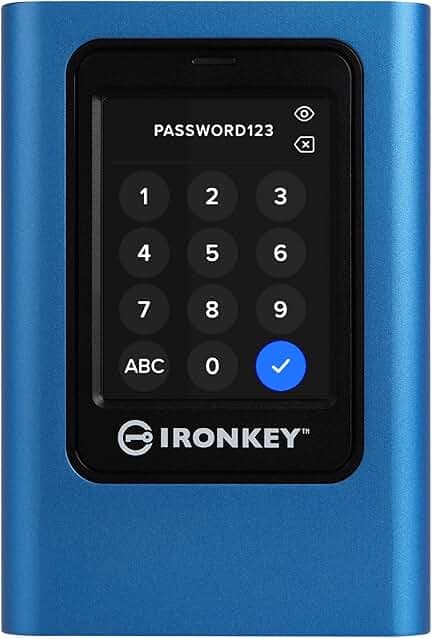 Kingston IronKey Vault Privacy 80 960GB External SSD | FIPS 197 | XTS-AES 256GB Encrypted | Touch Screen PIN | Secure Data Protection | IKVP80ES/960G