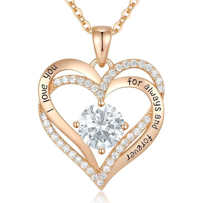 CDE Forever Love Heart Necklaces for Women, Wedding Anniversary, Birthday Mothers Day Gifts for Mom, Mother, Wife, Girlfriend, S925 Silver Jewelry with Birthstone Pendant