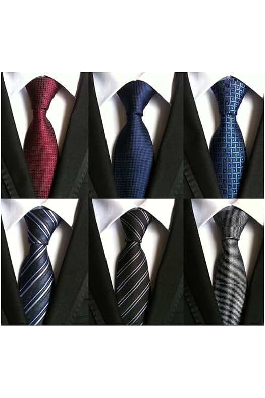 WeiShang Lot 6 PCS Classic Men's Silk Tie Necktie Woven JACQUARD Neck Ties