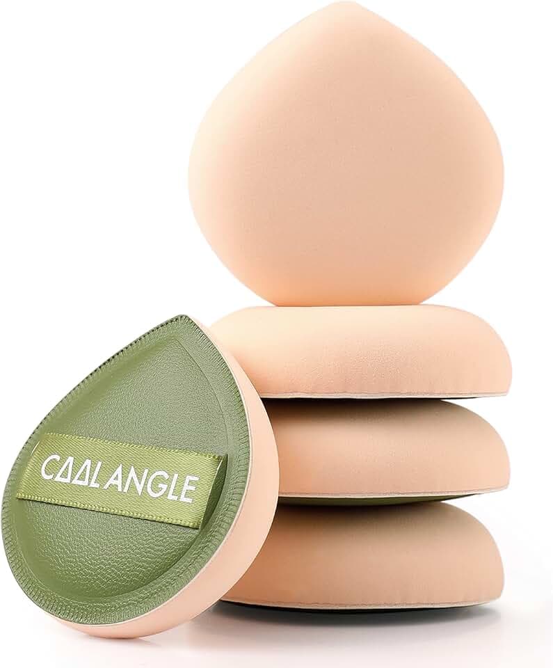 5Pcs Makeup Sponge For Foundation Concealer And Powder, Latex Free Blender Sponge For Natural And Easy Makeup Soft Long-lasting And Beginner-friendly, Green, Medium