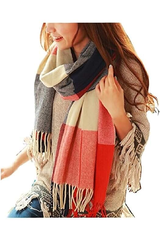 Loritta Womens Scarf Fashion Long Plaid Shawls Wraps Big Grid Winter Warm Lattice Large Scarves Gifts