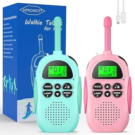Walkie Talkies for Kids Rechargeable Toys for Ages 5-7 Boys Girls, 22 Channels 2 Way Radio Toy Christmas Birthday Gifts for Girls Boys Ages 3-12 Camping Hiking Outdoor Easter Basket Stuffers
