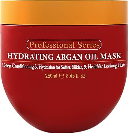 Arvazallia Hydrating Argan Oil Hair Mask and Deep Conditioner for Dry or Damaged Hair (8.45 oz Jar)