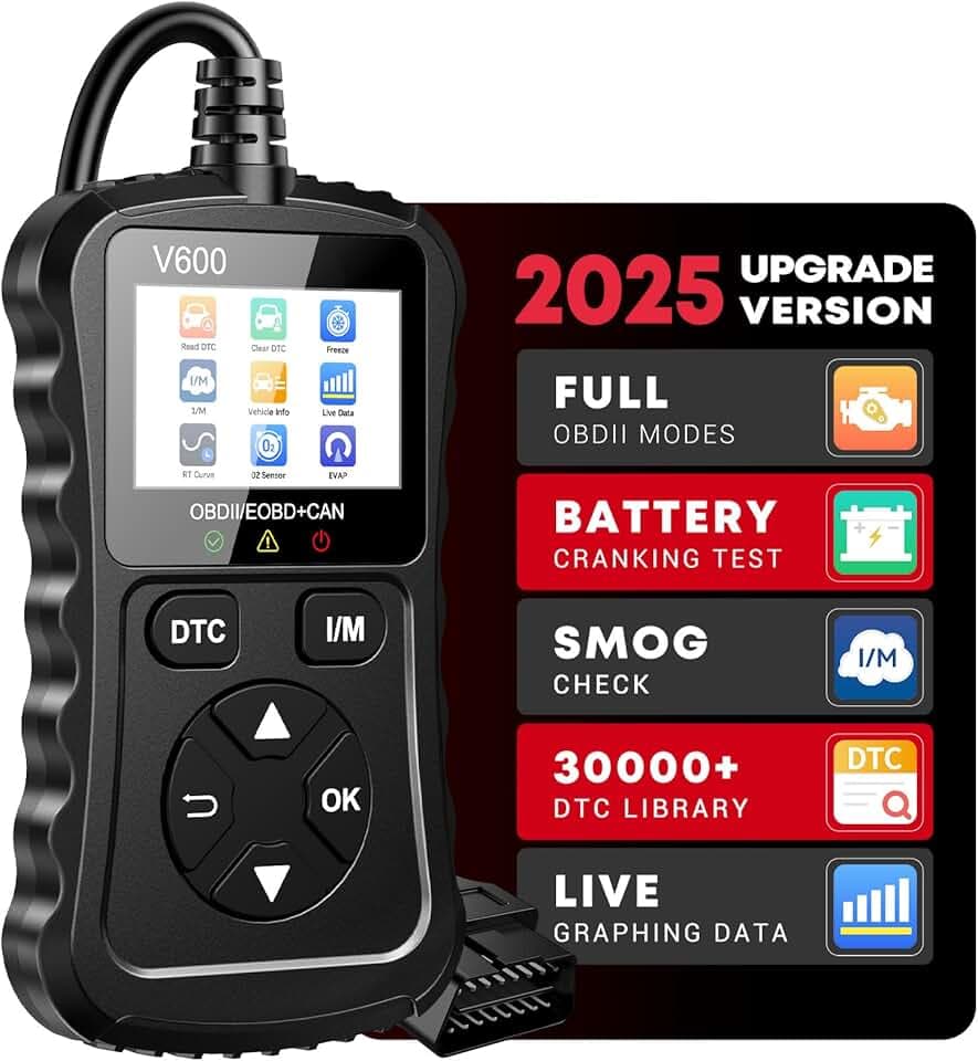 OBD2 Scanner Car Code Reader Support Voltage Test Plug and Play Fixd Car CAN Diagnostic Scan Tool Read and Clear Engine Error Codes for All OBDII Protocol Vehicles Since 1996（Black）