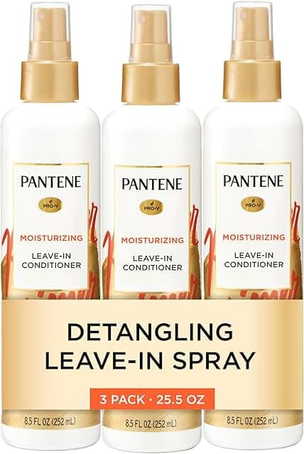 Pantene Conditioning Detangler Spray, Pro-V Repair & Protect, Nutrient Boost for Damaged Hair, Antioxidant Enriched, Leave-In Conditioner, Smooth & Shine, Sulfate-Free, 8.5 Fl Oz, 3 Pack