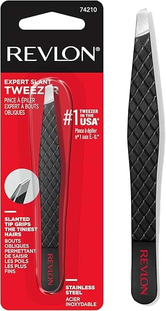 Revlon Expert Slant Tweezer, High Precision For an Easy Hair Removal, Made With Stainless Steel, 1 Count