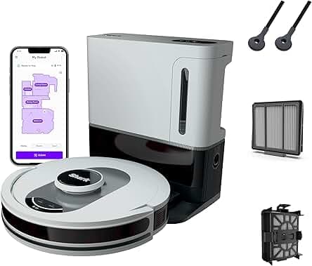 Shark AI Ultra Voice Control Robot Vacuum with Matrix Clean Navigation, Home Mapping, 60-Day Capacity, XL Self-Empty Base for Homes with Pets, Carpet & Hard Floors, Cool Grey