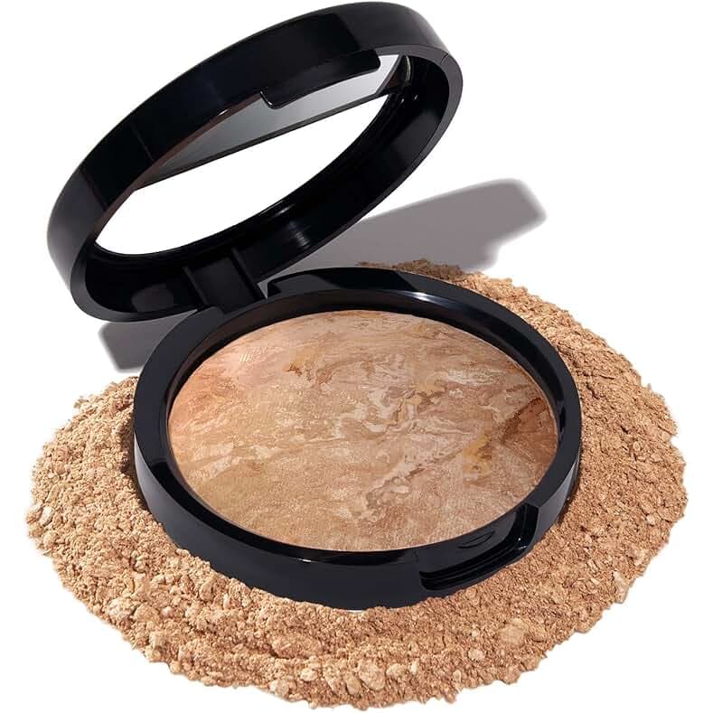 LAURA GELLER NEW YORK Award-Winning Baked Balance-n-Brighten Color Correcting Powder Foundation - Medium - Buildable Light to Medium Coverage - Demi-Matte Natural Finish