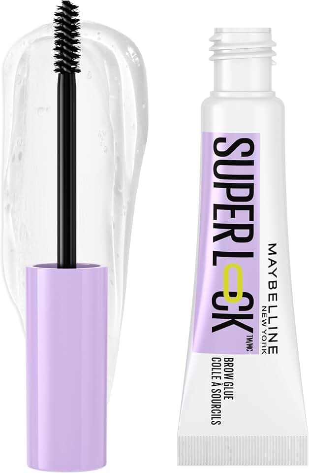 Maybelline Super Lock Brow Glue Eyebrow Gel, Lightweight Brow Gel For Up To 24HR Hold, Clear, 1 Count