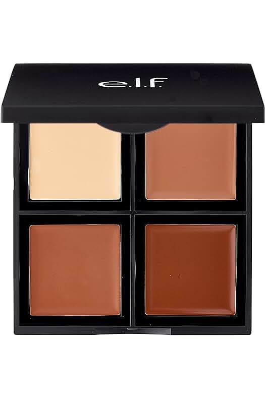 e.l.f. Cream Contour Palette, 4 Shades, Easy to Apply, Blendable, Buildable, Highlights, Contours, Sculpts, Sharpens, Bronzes, Compact, All-Day Wear, Travel-Friendly, 0.43 Oz